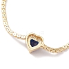 Cubic Zirconia Heart Link Silder Bracelet with Crystal Rhinestone BJEW-C040-01G-4