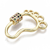 Brass Micro Pave Cubic Zirconia Screw Carabiner Lock Charms ZIRC-T013-03G-NF-2