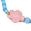 Tortoise Synthetic Turquoise Braided Bead Bracelets for Women BJEW-JB11694-3