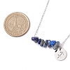 Natural Lapis Lazuli Chip & Constellation Pendant Necklaces NJEW-JN05084-09-3