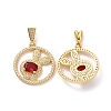 Brass Micro Pave Cubic Zirconia Pendants ZIRC-F134-26G-03-1