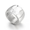 304 Stainless Steel & Glass Finger Rings FS-WGBA2F3-62-1