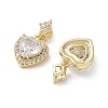 Valentine's Day Brass Micro Pave Clear Cubic Zirconia Charms KK-A299-05G-2