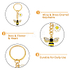 DICOSMETIC 8Pcs 2 Style Alloy & Brass Enamel Keychains KEYC-DC0001-14-4