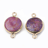 Electroplate Natural Regalite/Imperial Jasper/Sea Sediment Jasper Links connectors G-S329-020D-2
