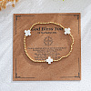 Brass Round Beaded Stretch Bracelets ZM9543-9-1