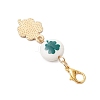 Clover Synthetic White Jade Pendant Decorations HJEW-JM02912-4