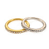 2Pcs 2 Colors Alloy with Crystal Rhinestone Finger Rings RJEW-TADJ0001-01E-1