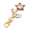 Christmas Star Glass Seed & Alloy Enamel Pendant Decoration HJEW-MZ00079-4