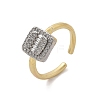 Brass Micro Pave Clear Cubic Zirconia Cuff Rings for Women RJEW-U041-09G-4