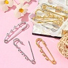 8Pcs 2 Colors Stainless Steel Safety Pins STAS-YW0001-38-6