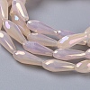 Electroplated Opaque Glass Beads Strands X-EGLA-L015-FR-B13-01-3