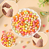 500Pcs Rubberized Style Imitated Silicone Acrylic Beads OACR-SP0001-33C-6