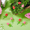 8Pcs 2 Colors Glass Seed Beaded Rose Pendants PALLOY-TA00352-5