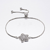 Adjustable Brass Micro Pave Cubic Zirconia Bolo Bracelets BJEW-F302-07-2