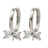 Brass Micro Pave Clear Cubic Zirconia Earring Findings KK-D226-04P-1