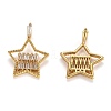 Brass Micro Pave Cubic Zirconia Pendants ZIRC-L100-042G-2