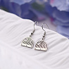 304 Stainless Steel Fan Dangle Earrings for Women WG7EBCE-02-2