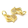 Rack Plating Brass Micro Pave Cubic Zirconia Charms KK-D036-11G-3