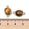 Natural Tiger Eye Faceted Oval Connector Charms G-I382-04G-04-3