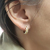 Brass Micro Pave Cubic Zirconia Heart Hoop Earrings for Women WG82A9C-01-3