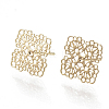 Brass Stud Earrings X-KK-S345-276G-1