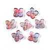 Baking Paint Transparent Glass Bead Caps DGLA-N014-04F-1