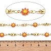 Brass Flower Link Chains KK-D368-04G-B-2