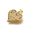 Rack Plating Brass Micro Pave Cubic Zirconia Pendants KK-L226-001G-09-2