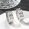 304 Stainless Steel Hoop Earrings for Women EJEW-C096-61P-1