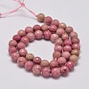 Faceted Natural Rhodonite Round Bead Strands X-G-M289-02-6mm-2