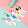 PU Leather & Cotton Name Marker Keychain AJEW-WH0514-043-4