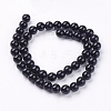 Natural Dyed & Heated Black Onyx Round Beads Strands X-G-L087-8mm-01-2