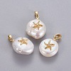 Natural Cultured Freshwater Pearl Pendants KK-L187-10G-1