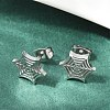 Non-Tarnish 304 Stainless Steel Spider Web Stud Earrings EJEW-G294-01P-7