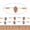 Brass & Handmade Lampwork & Steel Beaded Chain LA-CBA3B44-06G-2