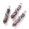 Natural Rhodonite Big Pointed Pendants G-F696-B04-1