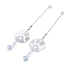 2Pcs 201 Stainless Steel Paw Print Shape & Rainbow Crystal Glass Hanging Suncatcher HJEW-TA00447-1