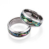 201 Stainless Steel Wide Band Finger Rings RJEW-T005-8-07-2