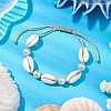 Natural Shell & Acrylic Pearl Braided Bead Bracelets for Women BJEW-JB11262-02-1