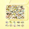 60Pcs Half Round with Butterfly Glass Cabochons GGLA-FS0001-16B-9
