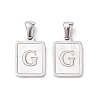 304 Stainless Steel Pave Shell Pendants STAS-G327-01P-G-1