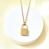 304 Stainless Steel Rolo Chain Pendant Necklaces NJEW-S444-01G-08-5
