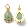 Natural Green Aventurine Teardrop Charms G-A034-01G-01-2