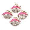 Rack Plating Alloy Enamel Pendants ENAM-T011-121B-1