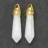 Bullet Natural White Jade Pointed Pendants G-E332-C27-G-1