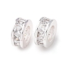 Brass Micro Pave Clear Cubic Zirconia European Beads KK-C157-25S-1