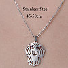 201 Stainless Steel Hollow Dog Pendant Necklace NJEW-OY001-32-3
