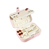 Rectangle PU Leather with Lint Jewelry Storage Box with Snap Button PW-WG38757-03-1