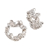 Butterfly Brass Clear Cubic Zirconia European Beads KK-B186-09M-3
